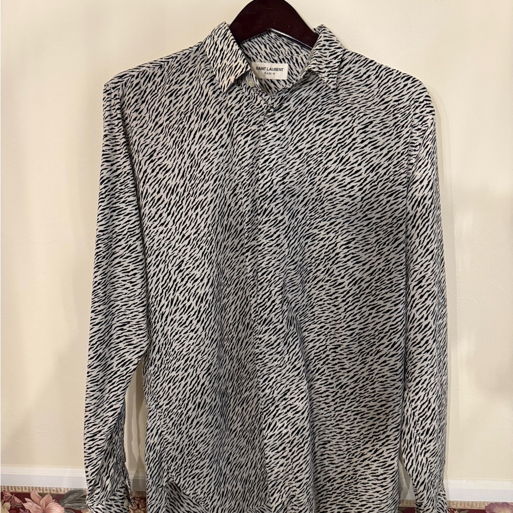 Vintage Saint Laurent Black and White zebra shirt